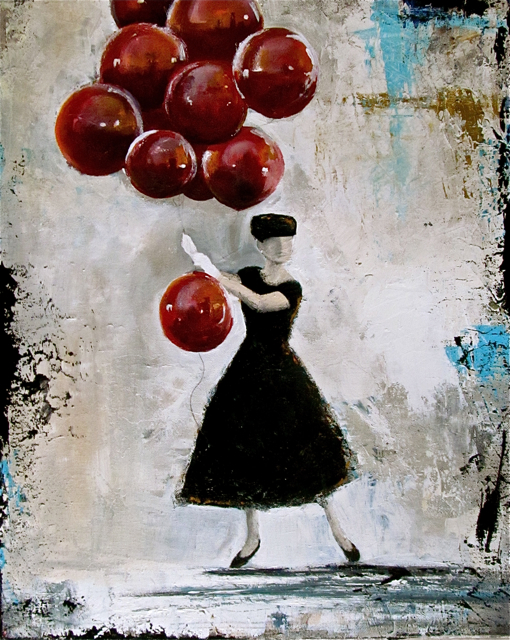 Tina Palmer - Red Balloons original painting